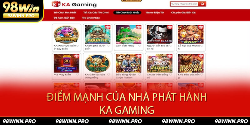 Điểm mạnh của nhà phát hành game KA Gaming